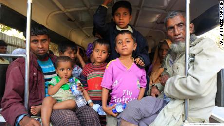 A newly arrived group of Rohingya refugees wait in a jeepney to go to Balukhali camp, Cox&#39;s Bazar, Saturday, January 23.