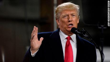 CORAOPOLIS, PA - JANUARY 18: President Donald Trump speaks to supporters at a rally at H&amp;K Equipment, a rental and sales company for specialized material handling solutions on January 18, 2018 in Coraopolis, Pennsylvania. Trump visited the facility for a factory tour and to offer remarks to supporters and employees following the administration&#39;s new tax plan. (Photo by Jeff Swensen/Getty Images)