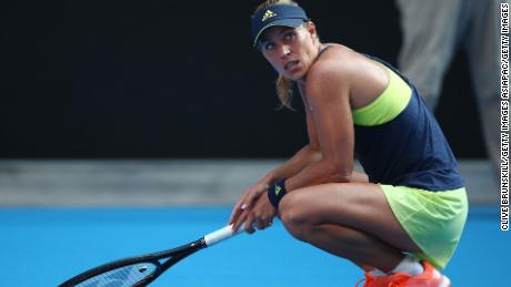Angelique Kerber was left floored by some extended rallies. 