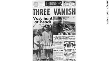 Front page of The News newpaper, January 1, 1966, &quot;Three vanish: Vast hunt at beach.&quot;