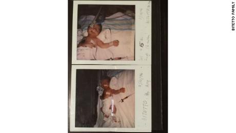 Joseph Bietto as a newborn in the hospital. 