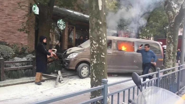 Vehicle plowed into pedestrians in Shanghai