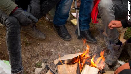Migrants in Calais, France, camp out in February 2018. Many aim to make it to the United Kingdom to seek asylum. 