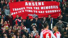In the years that followed, though, Wenger continued to face fan backlash. "Thanks for the memories," one sign read, "but it's time to say goodbye."
