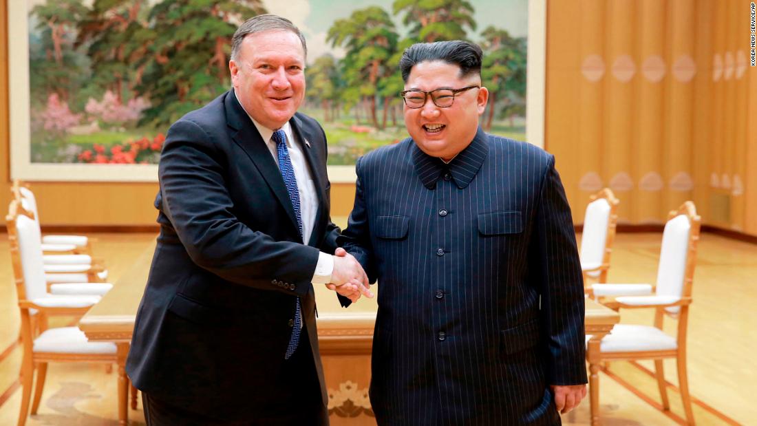 US Secretary of State Mike Pompeo, left, shakes hands with North Korean Kim Jong Un in this photo taken Wednesday, May 9, and provided by the North Korean government. &lt;a href=&quot;https://www.cnn.com/2018/05/09/politics/mike-pompeo-north-korea-prisoners-tick-tock/index.html&quot; target=&quot;_blank&quot;&gt;Pompeo was in the North Korean capital of Pyongyang&lt;/a&gt; to discuss Kim&#39;s upcoming summit with US President Donald Trump.