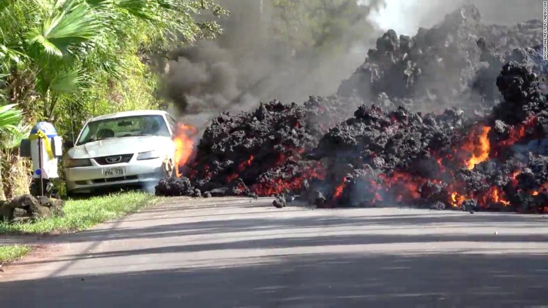 Lava from the Kilauea volcano engulfs a sports car in Puna, Hawaii, on Sunday, May 6. A local resident &lt;a href=&quot;https://www.cnn.com/2018/05/07/us/hawaii-kilauea-volcano-eruption-time-lapse/index.html&quot; target=&quot;_blank&quot;&gt;caught the incident on video.&lt;/a&gt; The Kilauea volcano erupted last week, spewing molten rock and high levels of sulfur dioxide. Cracks emerged in the volcano&#39;s East Rift Zone -- an area of fissures miles away from the volcano&#39;s summit. Hundreds of people have been forced to evacuate their homes.