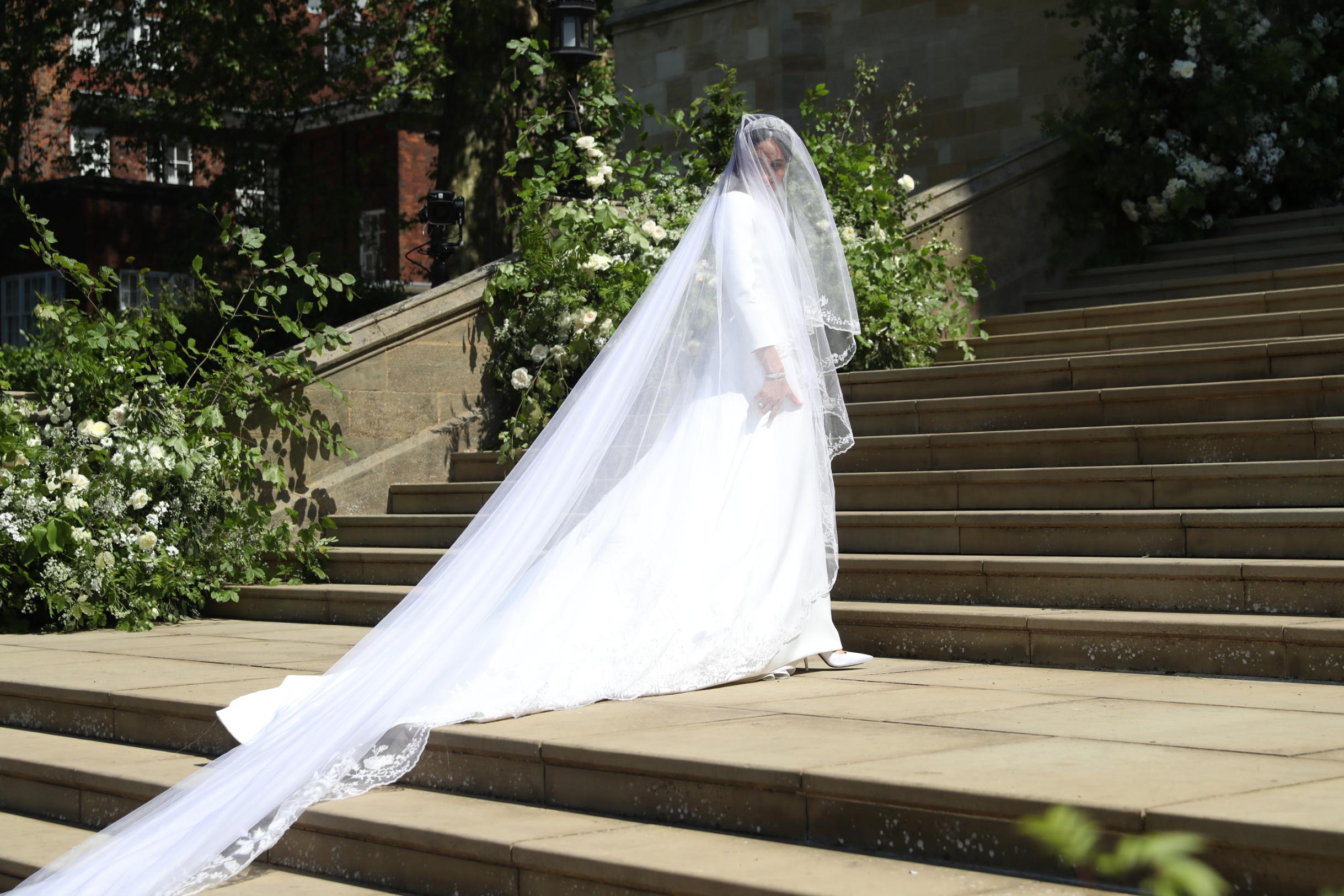 meghan markle wedding dress on display