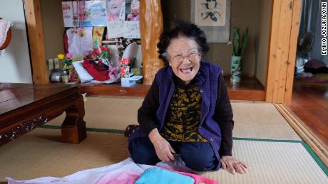 Tomi Menaka, 95, favors instant noodles and energy drinks.