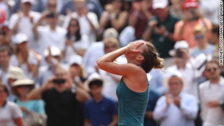 Halep nach ihrem Sieg 2018 bei Roland-Garros, der nach Niederlagen in drei vorherigen großen Finals kam.