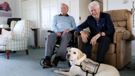 Sully spent time with former Presidents George H. W. Bush and Bill Clinton.