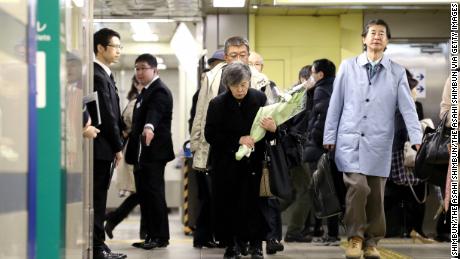   Shizue Takahashi, whose husband was killed by Aum Shinrikyo's attack during his service at Tokyo Kasumigaseki metro station, in Tokyo, Japan, on March 20, 2018. 