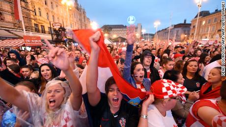   Supporters of Croatia in Zagreb 