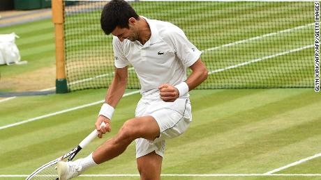 Novak Djokovic was frustrated at times but still beat Rafael Nadal at Wimbledon.