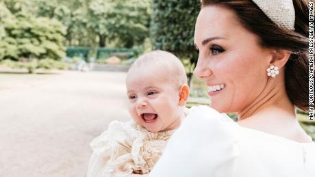   The last official baptismal picture of Prince Louis, seen with his mother Catherine, the Duchess of Cambridge, was released on Monday. 