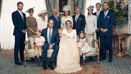   The Royal Family at Clarence House after the baptism of Prince Louis on Monday, July 9th. 