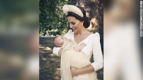   The Prince Louis in the Garden of Clarence House, following the baptism of Prince Louis 