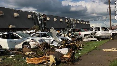   Damage from a tornado that struck Marshalltown, Iowa on Thursday, June 19. 