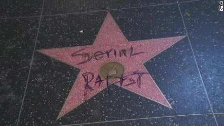 Bill Cosby&#39;s star on the Hollywood Walk of Fame is vandalized -- again. It&#39;s not the only one