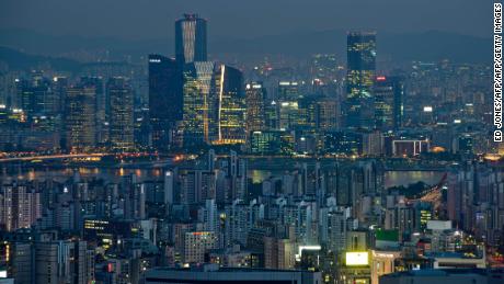A general view of Seoul at night. Choi was naked at home alone in her apartment when she was filmed through her 22nd floor window.