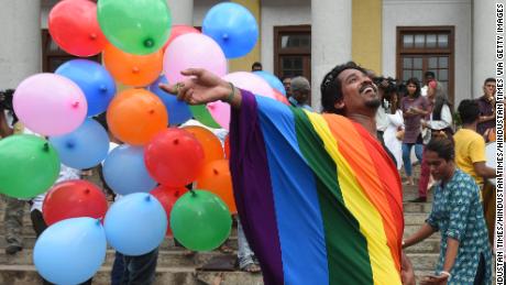 LGBT activists celebrate the verdict of the Supreme Court of India, which has violated Section 377 of the British Penal Code, which penalizes people for their sexual orientation and has ordered consensual sexual activity to be not an offense.