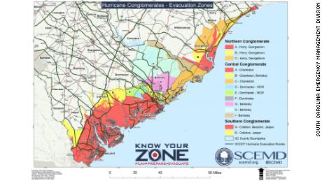 Mandatory evacuations begin in the coast of South Carolina Tuesday at noon.