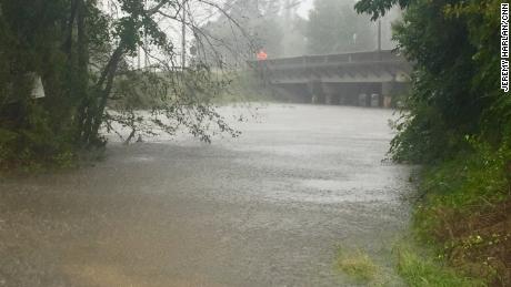 The Lumber River was several meters higher on Saturday afternoon than when a CNN crew observed it for the first time that morning.