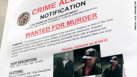 A LAPD wanted a poster with surveillance photos of a person wanted during the series of attacks. 