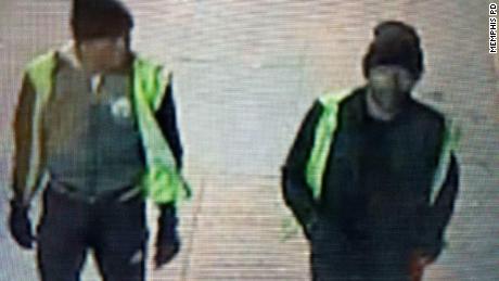 Surveillance photo of two unidentified suspects released by Memphis Police from the burglary at the  UPS facility.