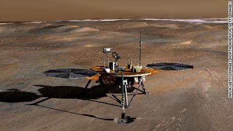 A NASA  illustration of the Phoenix Mars Lander on the Red Planet.