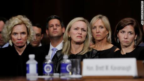 Facebook Vice President of Public Policy Joel Kaplan (wearing a blue tie) sat next to the family and friends of Supreme Court candidate Brett Kavanaugh at the Senate confirmation hearing the week last.