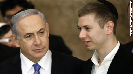 Benjamin Netanyahu and his son Yair visit the Wailing Wall in Jerusalem in March 2015.