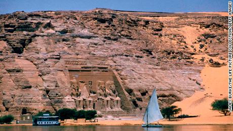 The Abu Simbel temple complex -- seen here in 1960 -- had to be relocated when the High Aswan Dam was constructed.