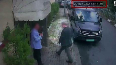 CCTV image of Jamal Khashoggi entering the consulate of Saudi Arabia on October 2nd.