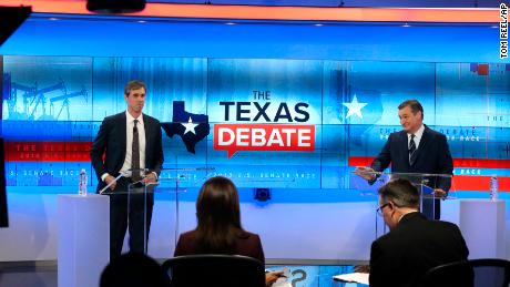 O Rourke borrows Trump's line of attack against Ted's lying. Cruz in the Senate debate in Texas