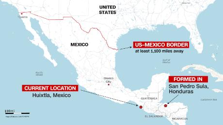 The caravan could be weeks from the US border