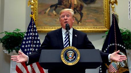President Donald Trump talks about immigration and border security from the Roosevelt Room of the White House in Washington, Thursday, Nov. 1, 2018. Trump says asylum seekers must go to ports of entry in order to make a claim. He says he will issue an executive order next week on immigration. (AP Photo/Susan Walsh)