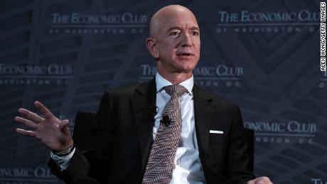 Amazon CEO Jeff Bezos speaking at the Economic Club in Washington DC in September.  