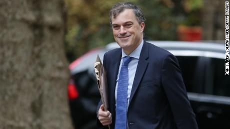 Conservative Party chief whip Julian Smith arrives at Downing Street on Friday.