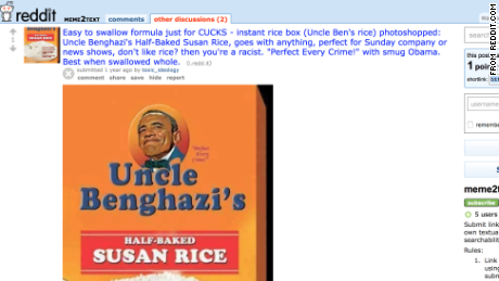An image of President Obama in an Uncle Ben rice box has been circulated on sites like Reddit.