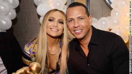 Jennifer Lopez and Alex Rodriguez attend Jennifer Lopez's MTV VMA's Vanguard Award Celebration at Beauty &amp; Essex on August 21, 2018.