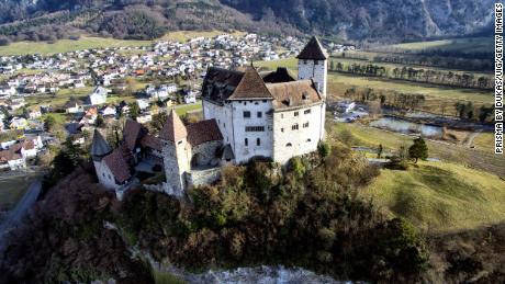 Aerial view of Gutenberg Castle in Balzers in the Principality of Liechtenstein. (Photo by: Prisma by Dukas/UIG via Getty Images)