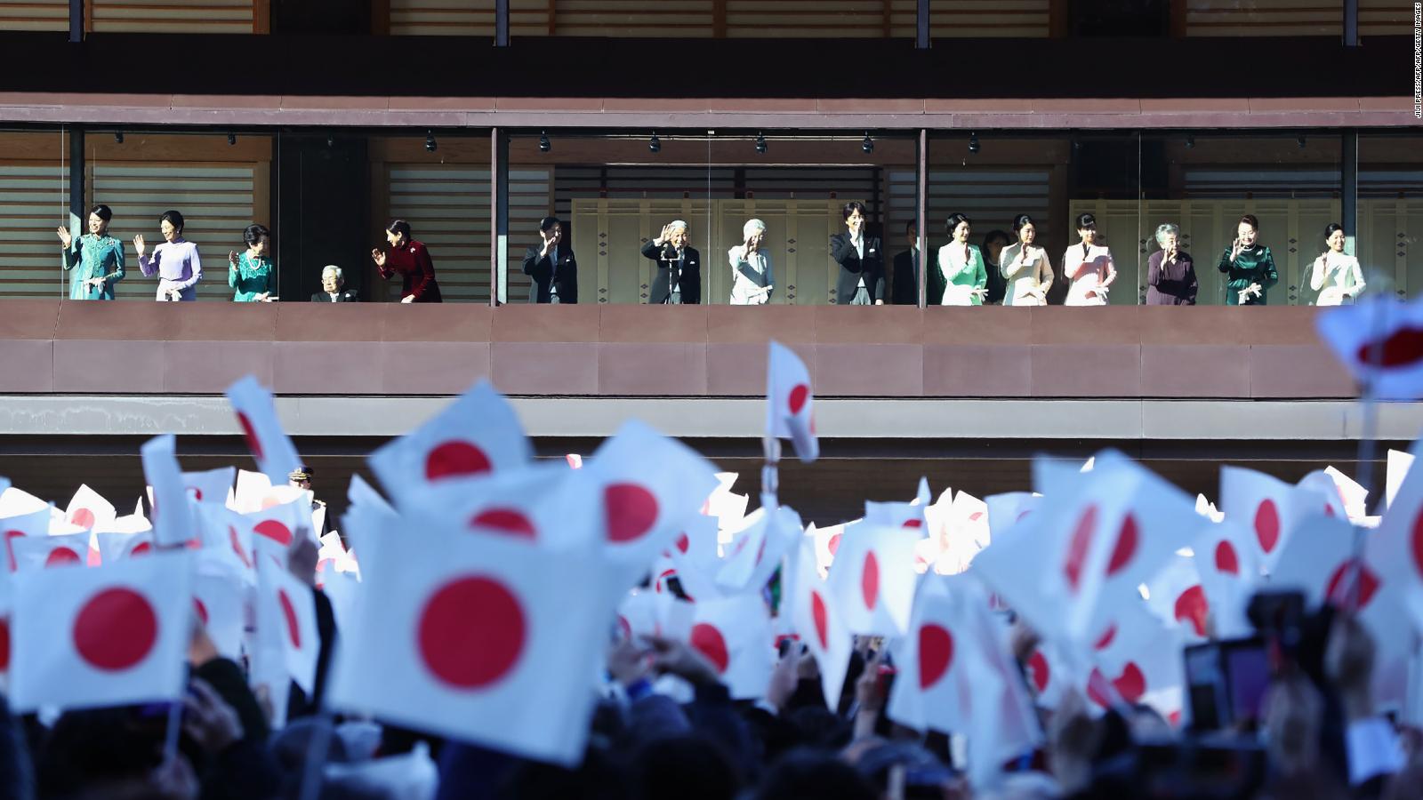 Members of the royal family wave to the crowd during the New Year's greeting ceremony at the Imperial Palace in Tokyo in January 2019.