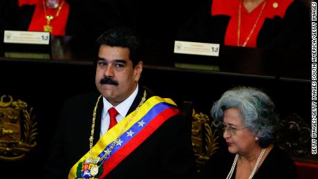 Venezuelan President Nicolas Maduro spoke at Venezuela&#39;s Supreme Court on Thursday.
