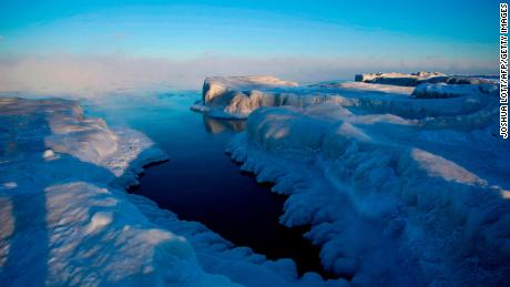   Ice covers the shoreline of Lake Michigan in Chicago on Wednesday 