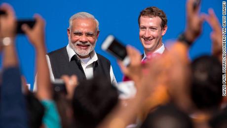 Facebook, whose CEO Mark Zuckerberg is seen here with Indian leader Narendra Modi, has found itself at the center of India&#39;s fake news debate.