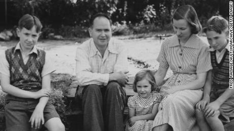 Eric Burhop with his family in 1951. After the FBI told the British security services of a suspected Australian Soviet spy within the Manhattan Project, suspicion soon fell on Burhop. 