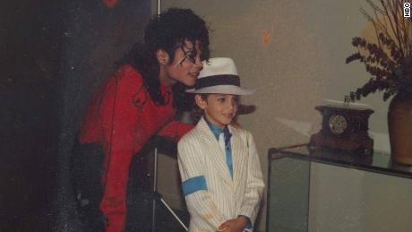 Michael Jackson photographed with Wade Robson, in a documentary image 