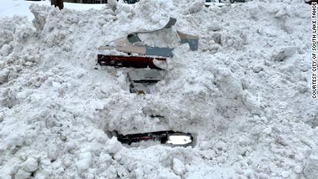 It was the back of the car that the snowplow driver collided with.