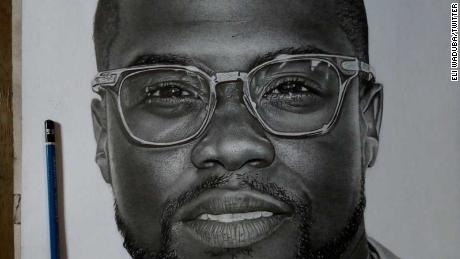 Designerul nigerian vinde portrete lui Kevin Hart 