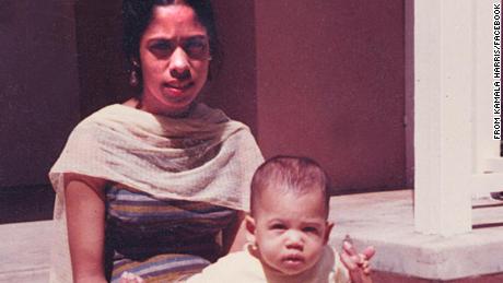 A young Kamala Harris is seen with her mother, Shyamala, in this photo that was posted on Harris&#39; Facebook page in March 2017. 